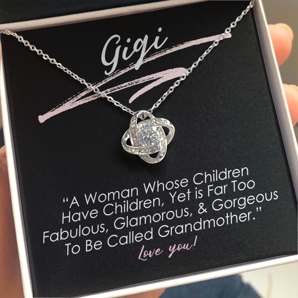 gigi necklace and message card