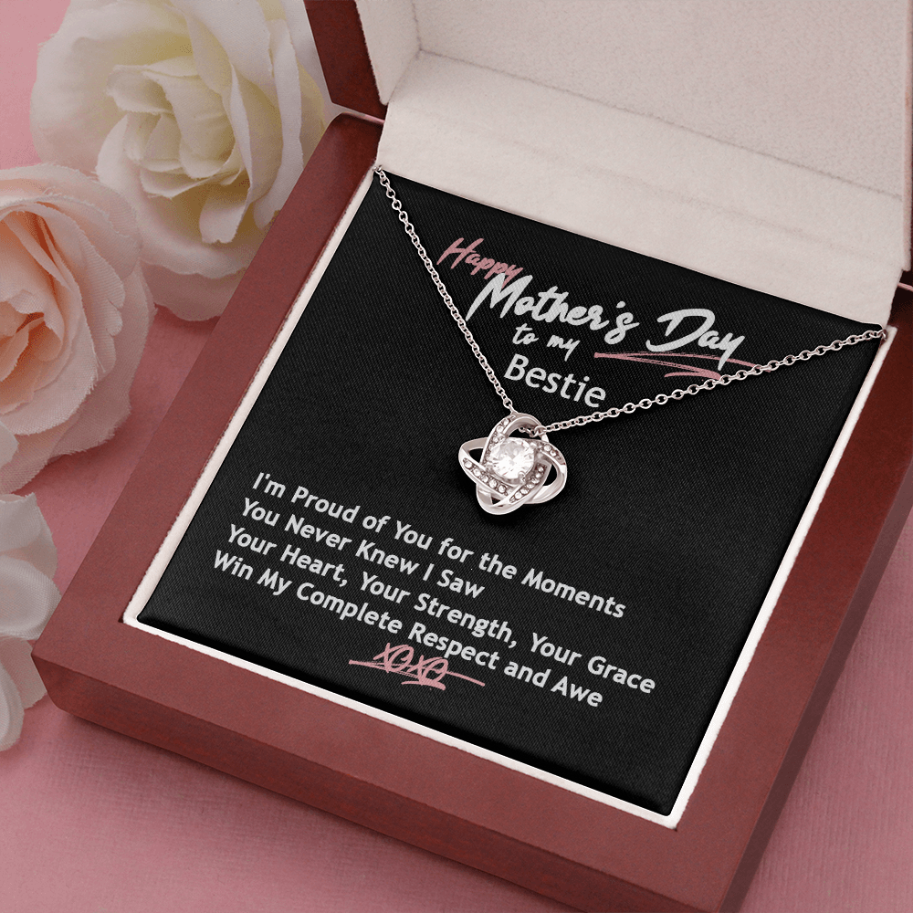 best friend mothers day card and necklace with LED lit gift box