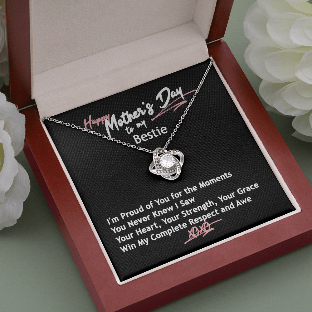 best friend mothers day card and necklace with luxury gift box