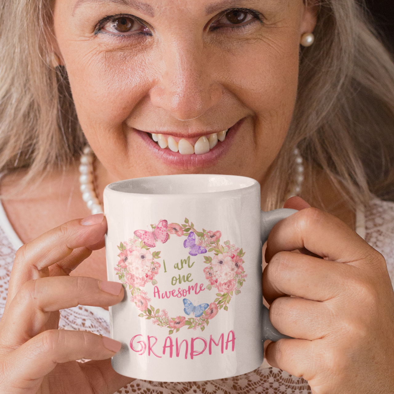 awesome grandma white mug