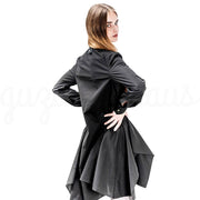 dark gray  asymmetric cotton jacket back