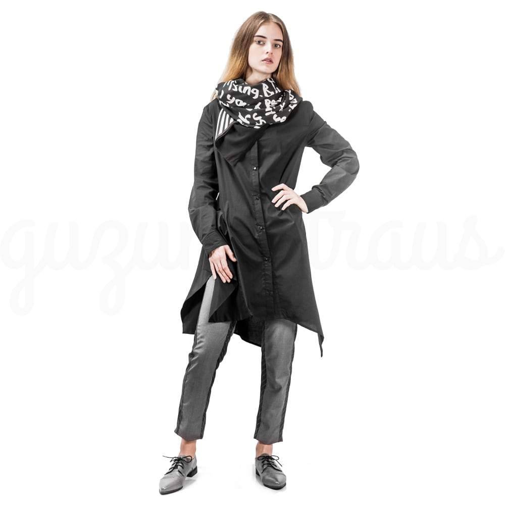 dark gray  asymmetric cotton jacket