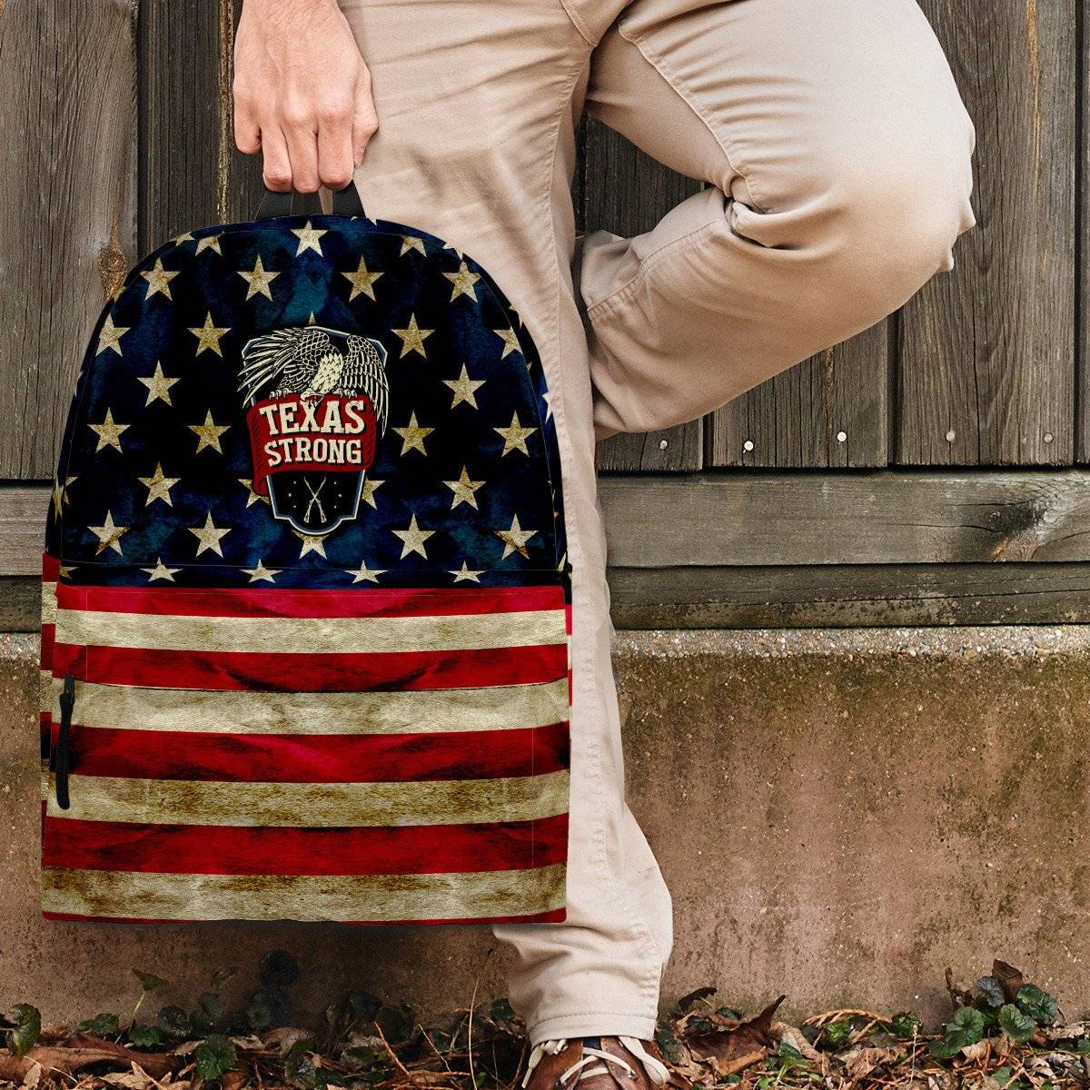 texas strong patriotic graphic backpack