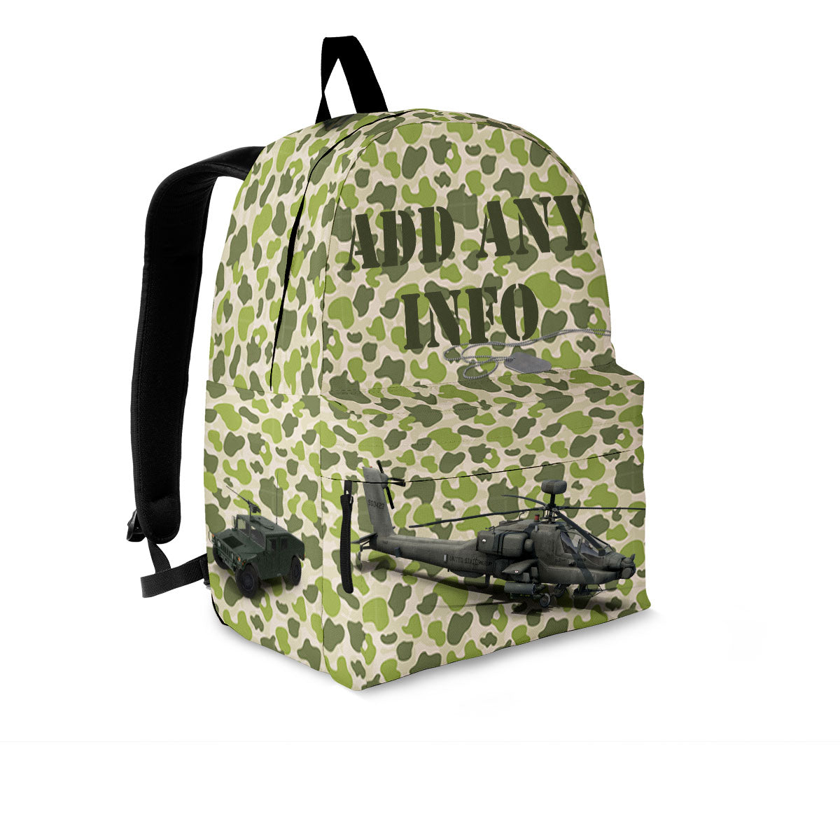 peronalized camo military backpack for kids