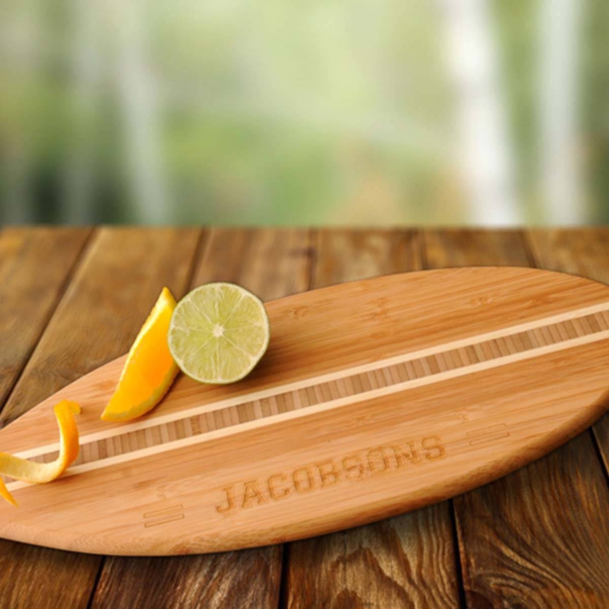 surfboard bamboo cutting board