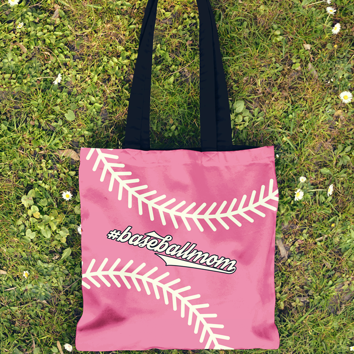 Baseball Mom Pink Tote Bag