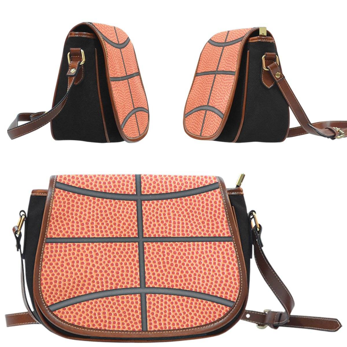 basketball crossover saddle bag purse side view