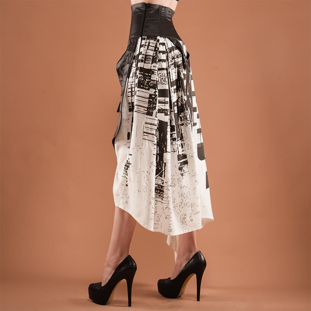 black and white layered skirt 
