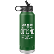 vet tech appreciation etched stainless steel green water bottle