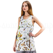 floral sleeveless mini dress
