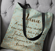nana gift too fabulous quote tote bag