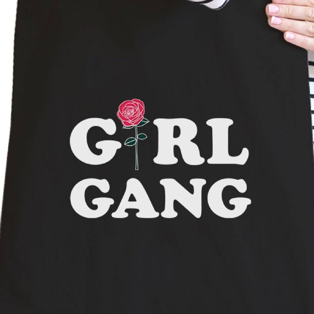 Girl Gang Graphic Black Canvas Totebag