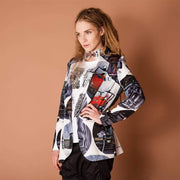 womens relaxed graphic blazer