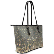 Charcoal and Gold Vegan Leather Tote