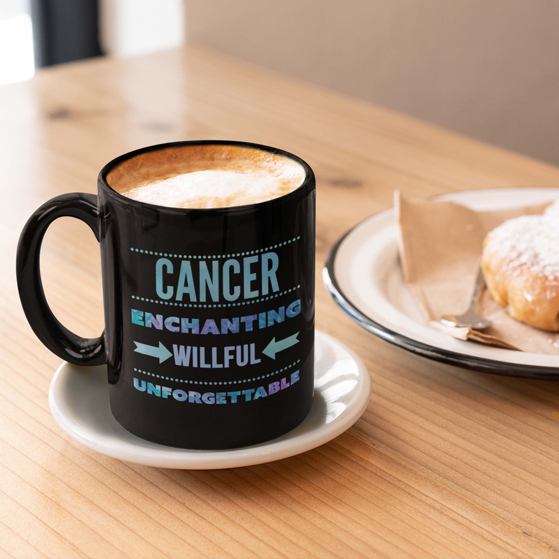 cancer astrology traits horoscope black coffee mug