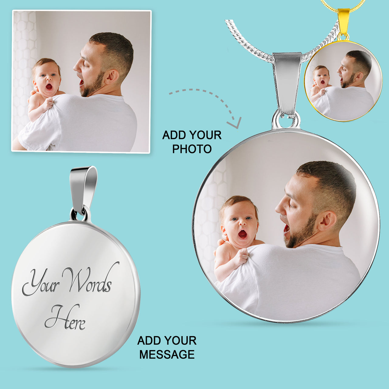 Personalized Round Photo Necklace