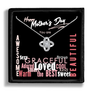 mothers day jewelry and message card romantic love knot necklace