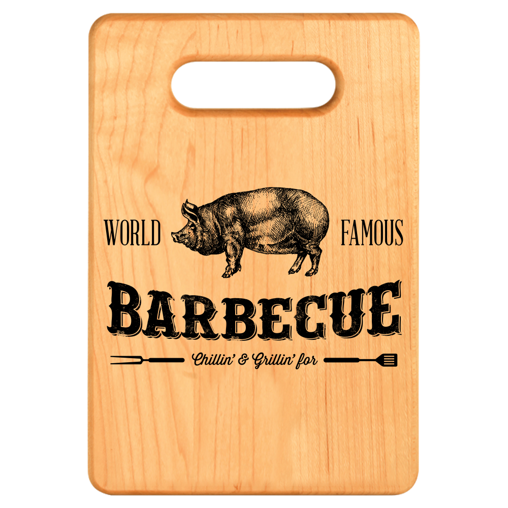 Grandpa's BBQ Cutting Board - Maple {Laser Etched No Colored Art}