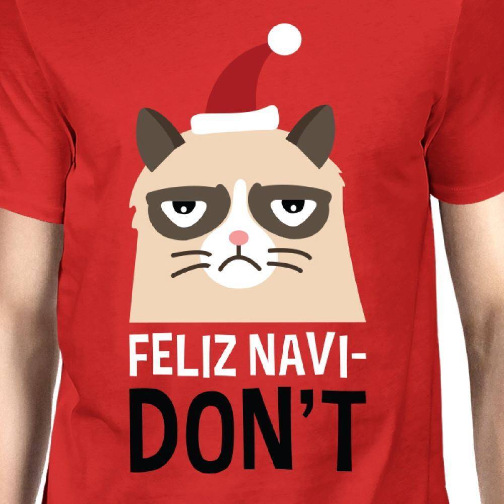 Feliz Navidon't Red Men's T-shirt Christmas Gift For Cat Lovers