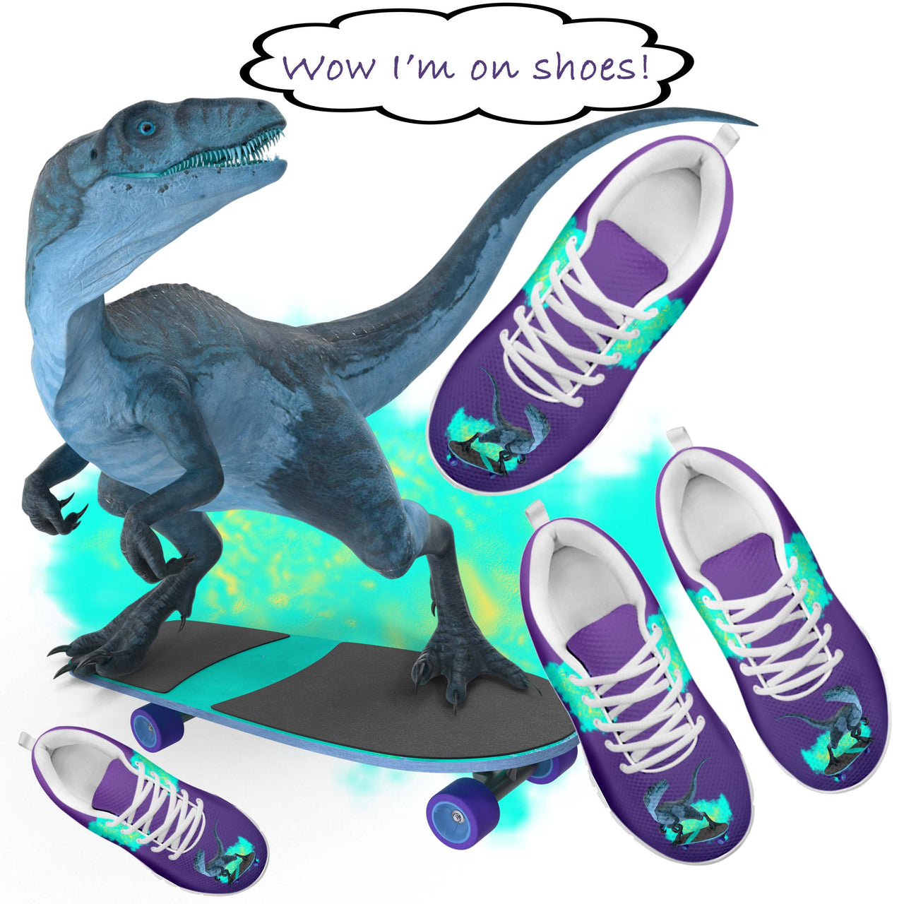 kids dinosaur shoes custom design