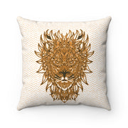 lion pillowcase mandala gold white