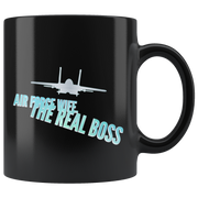 air force wife real boss coffee mug