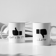 couples funny coffee mugs lets do it later