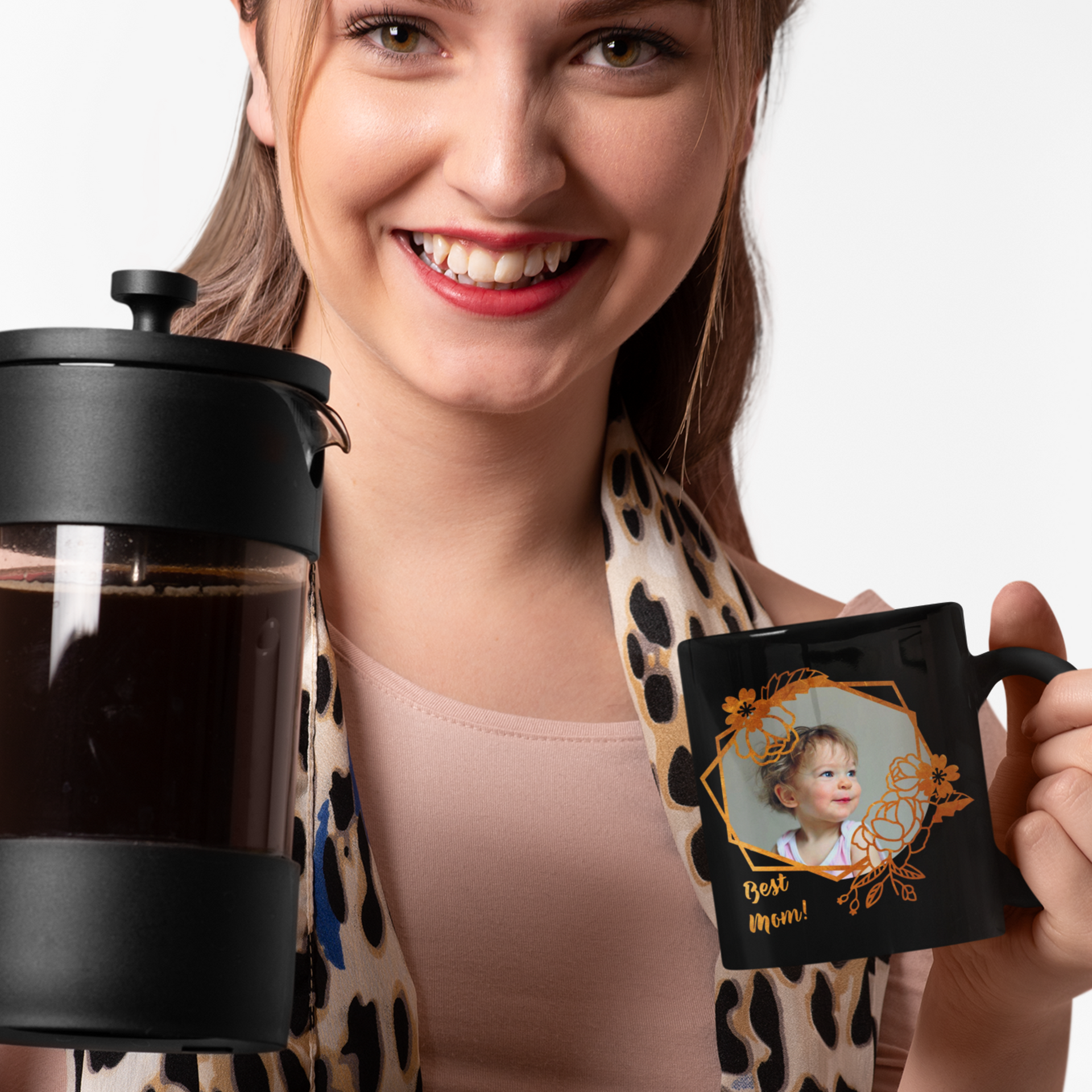 personalized gift for mom black photo mug