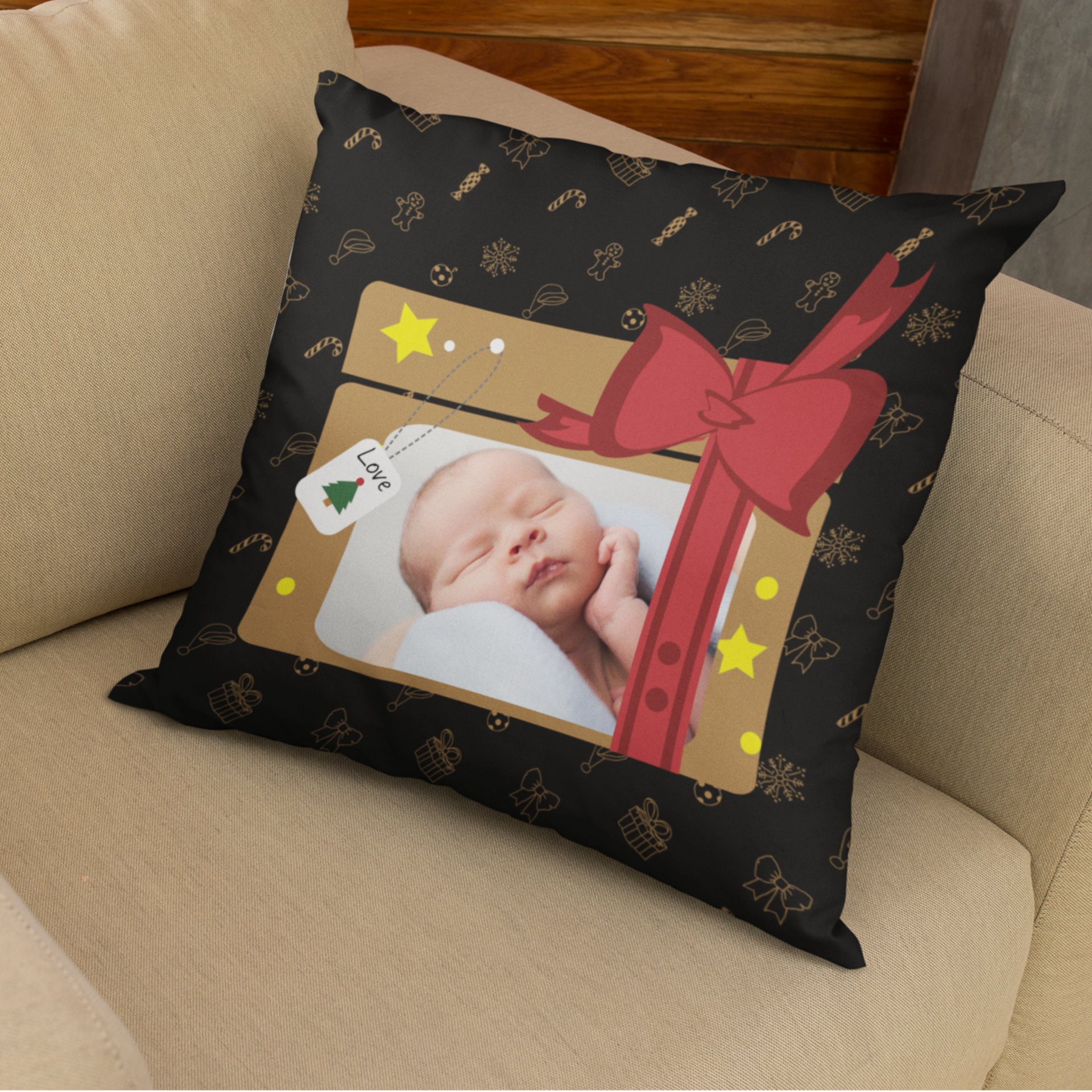 personalized photo pillow christmas holidays