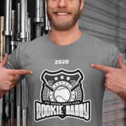 rookie daddy gray t shirt add personalization