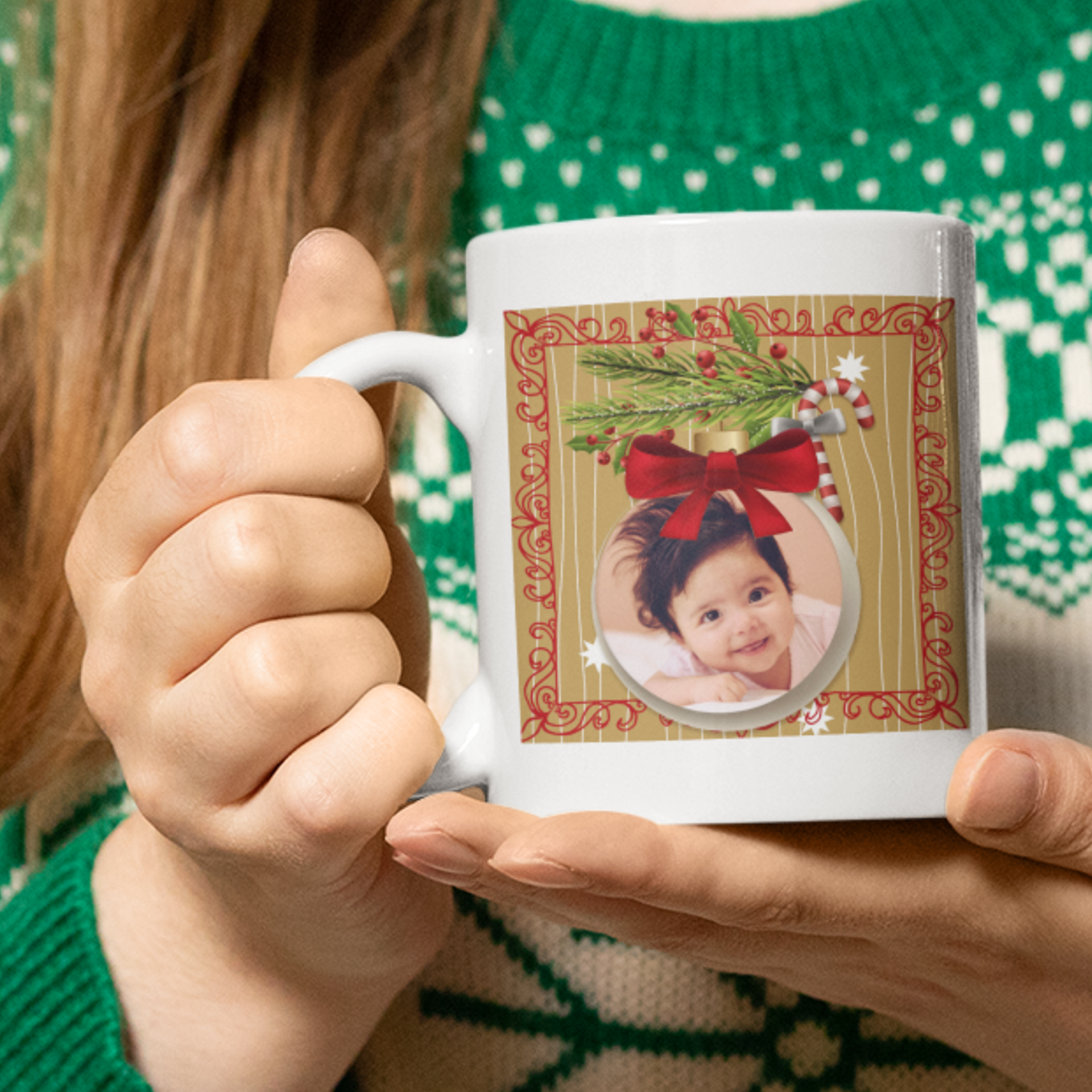 personalized christmas photo mug