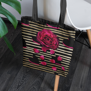 Rose and stripes custom design tote bag