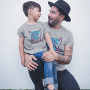 dad and child fishing buddies matching shirts