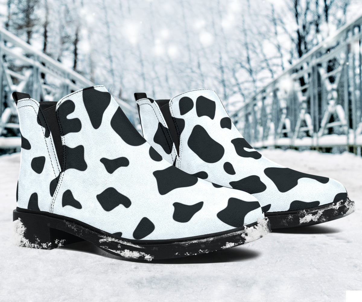 faux cowhide vegan suede fashion boots
