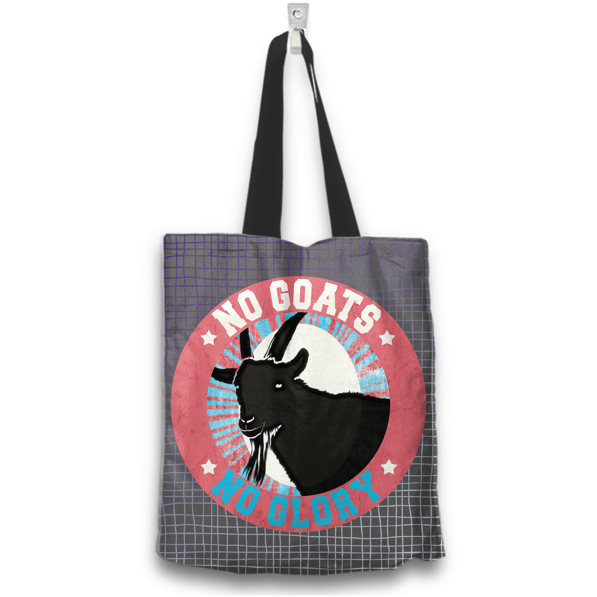No Goats No Glory Tote Bag Two Sides Two Designs in Gray