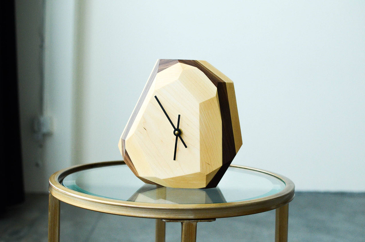 quartz shape wood clock