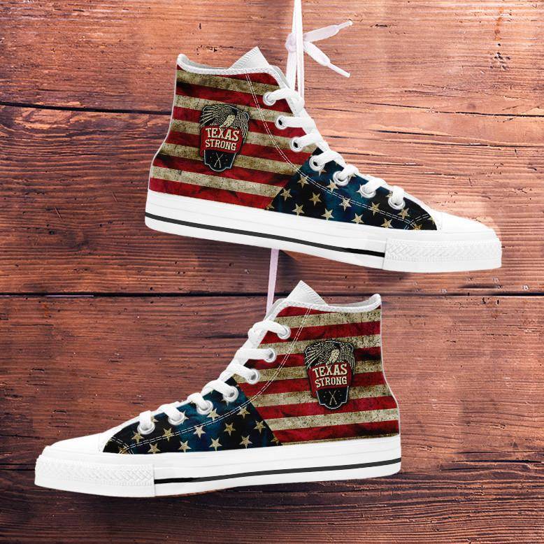 texas strong patriotic graphic hightop shoes