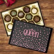 chocolate truffles in gift box for a queen