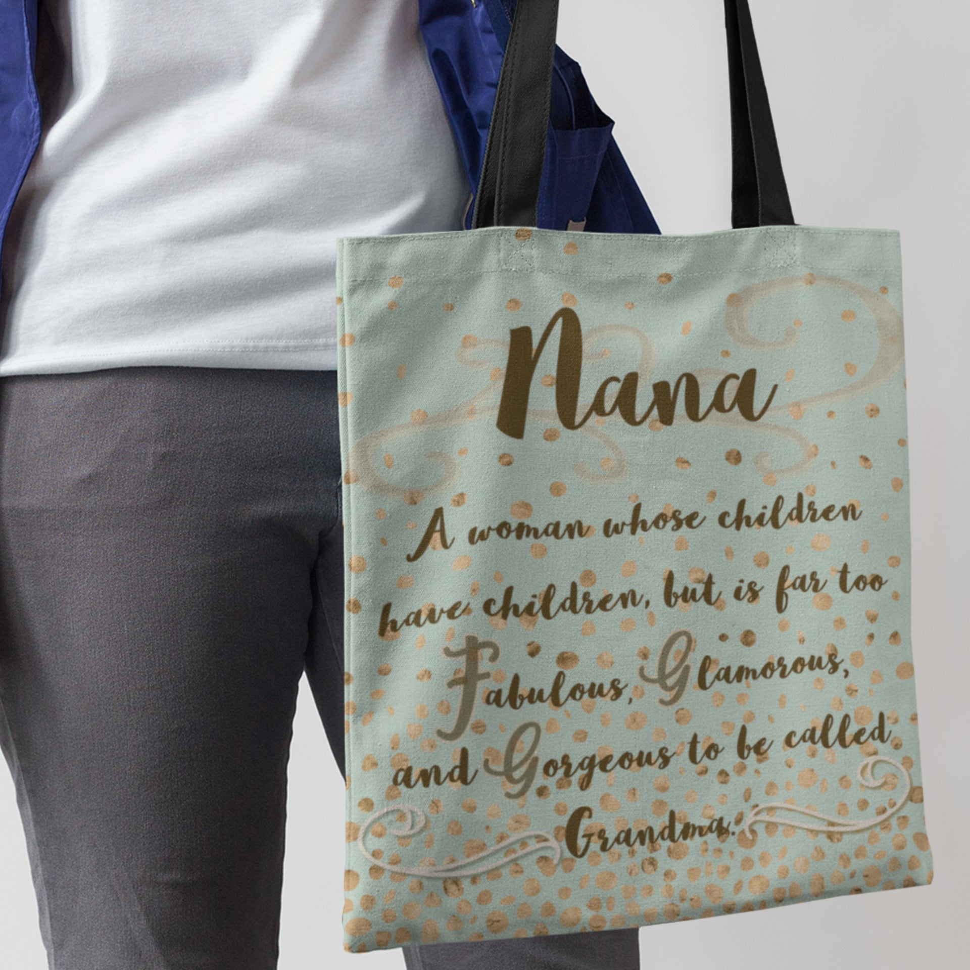 nana gift too fabulous quote tote bag