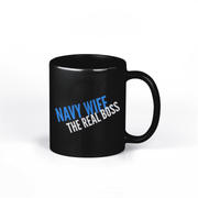 Navy Wife Mug Navy Wife The Real Boss Black Mug Gift