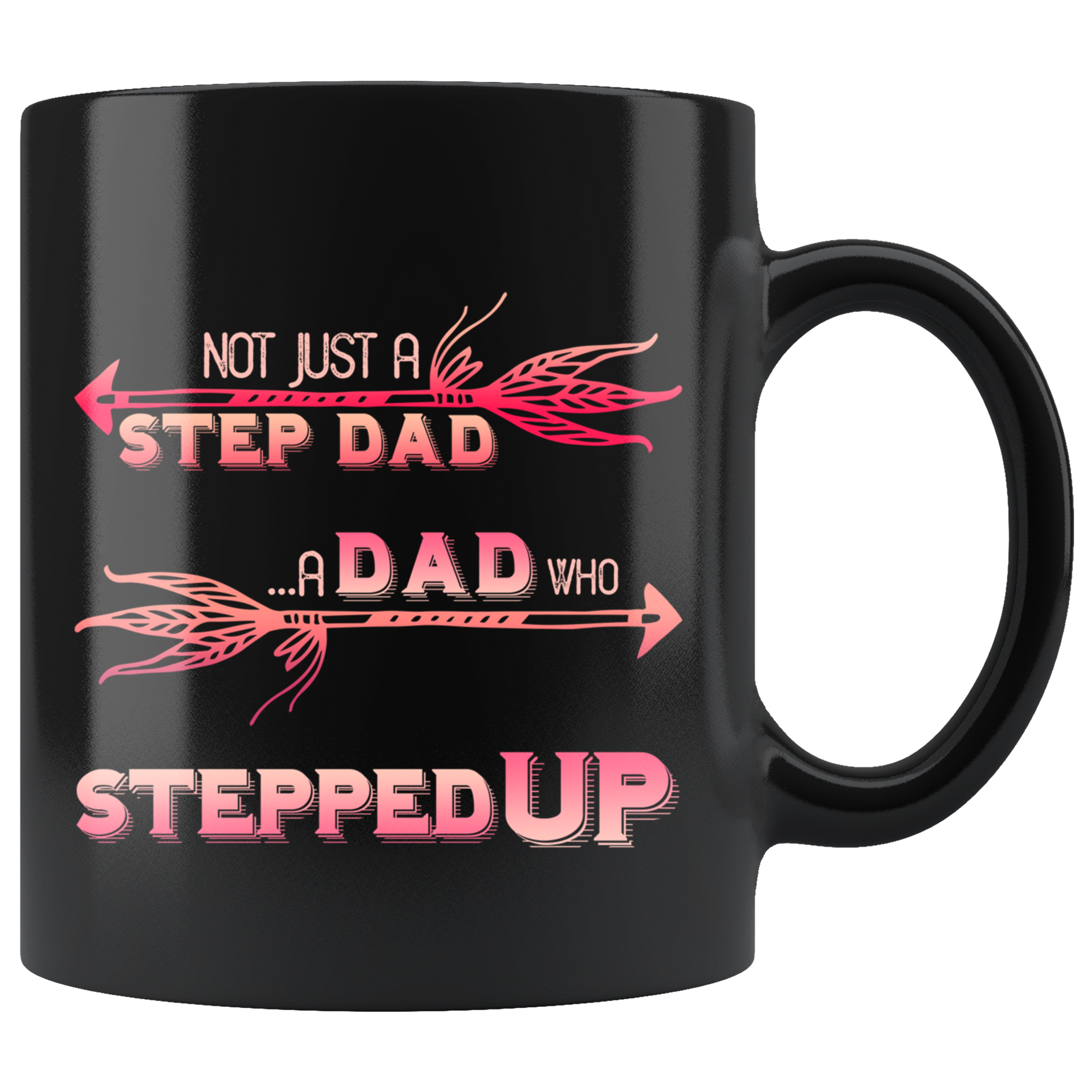personalized step dad bonus dad black mug