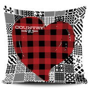 I Love Country Heart Patchwork Pillowcase