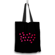 Pink Rose Black Tote Bag 2 sides 2 designs