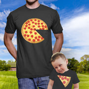 pizza and slice dad kid t-shirts