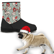 Pug Dog Design Holiday Faux Fur Boots