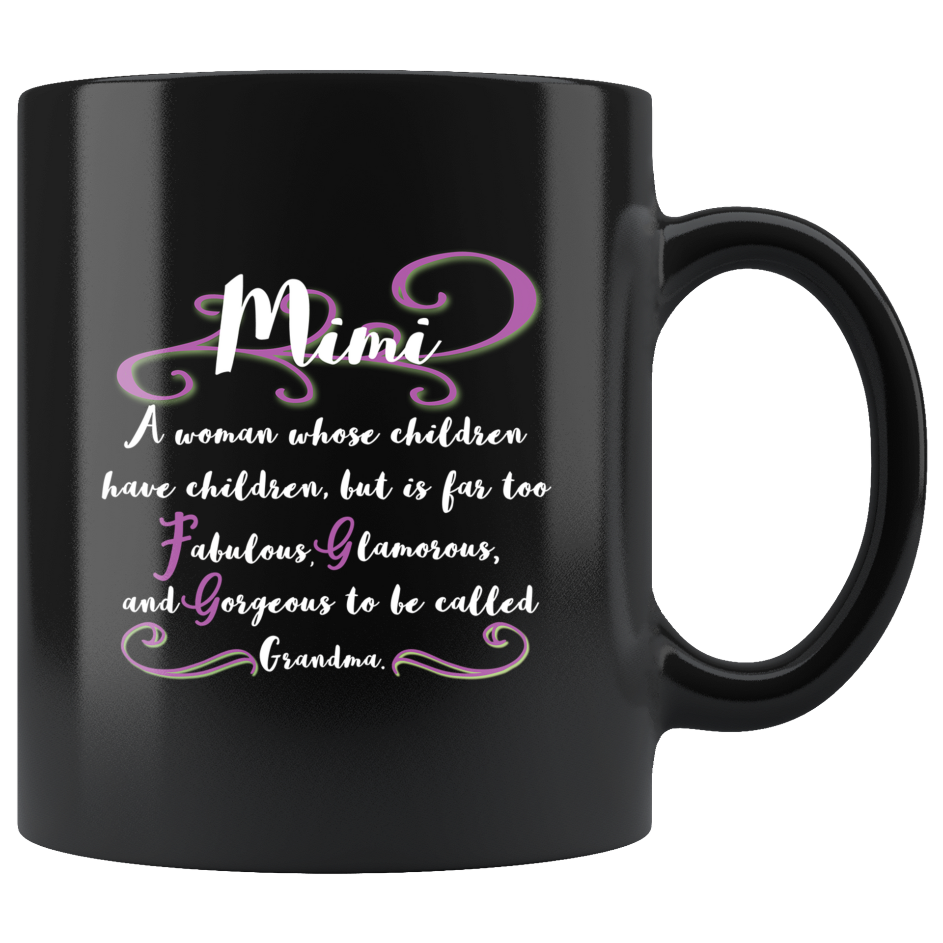 gift for mimi black mug