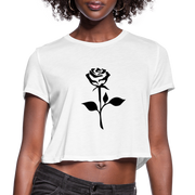 Rose Women's Cropped T-Shirt - white