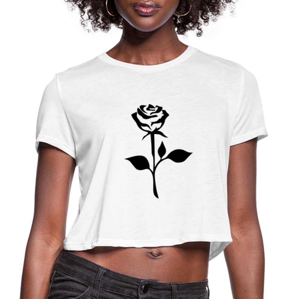 Rose Women's Cropped T-Shirt - white