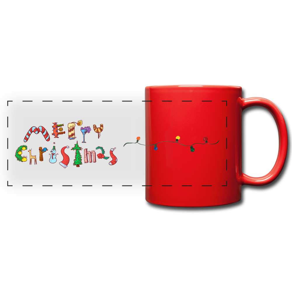 Merry Christmas panoramic  red mug