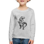 Kids T-Rex Long Sleeve Shirt - heather gray